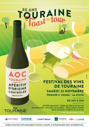 Festival des vins de Touraine 2019 : 23 novembre au Prieuré St-Cosme, à La Riche (37)